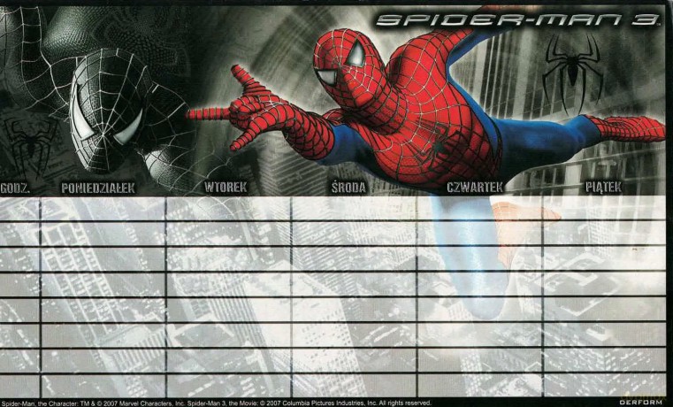 Plan lekcji Spider 2rodz./ 0002580
