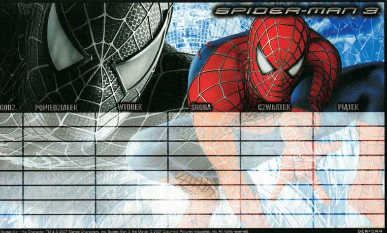 Plan lekcji Spider 2rodz./ 0002580