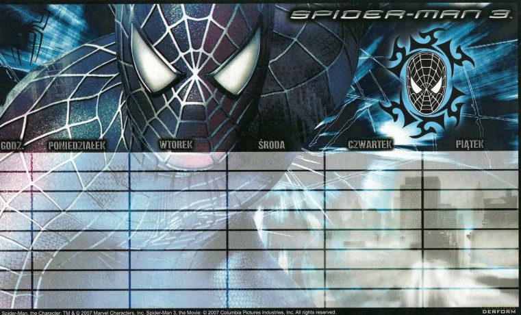Plan lekcji Spider 2rodz./ 0002580