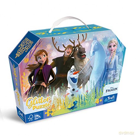 Puzzle Puzzle 70 glitter w kuferkuMagiczna przyjazn Disney Frozen