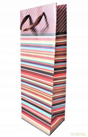 Torebka prezentowa świąteczna na alkohol mix wzorów 12x35x9 cm 778228