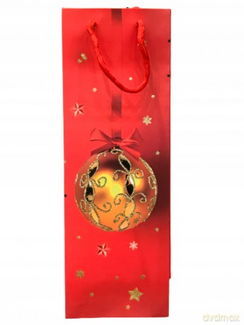 Torebka prezentowa świąteczna na alkohol mix wzorów 12x35x9 cm 778228