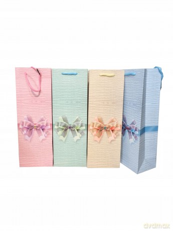 Torebka prezentowa świąteczna na alkohol mix wzorów 12x35x9 cm 778228