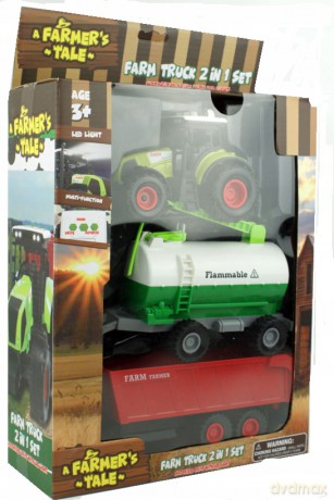 Traktor z przyczepą 29x20x10 cm 005429 MAD