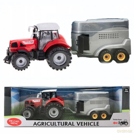 Traktor z przyczepą friction 51x16x15 cm005033 MAD