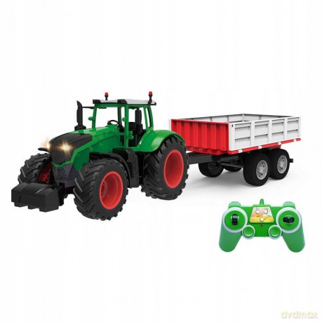 Traktor z przyczepą na radio, rozmiar: 65 cm, ładowanie usb, 2, 4GHz, ak