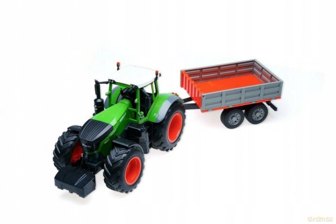 Traktor z przyczepą na radio, rozmiar: 65 cm, ładowanie usb, 2, 4GHz, ak