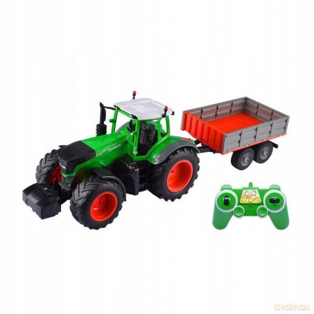 Traktor z przyczepą na radio, rozmiar: 65 cm, ładowanie usb, 2, 4GHz, ak