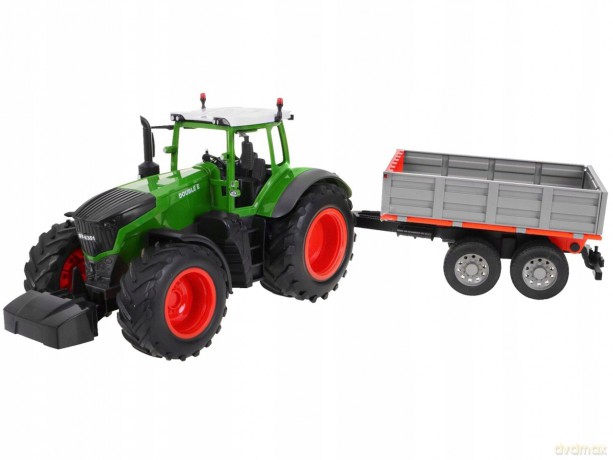 Traktor z przyczepą na radio, rozmiar: 65 cm, ładowanie usb, 2, 4GHz, ak