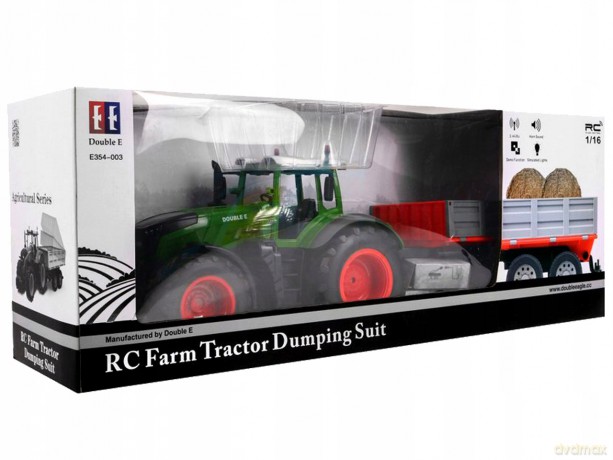 Traktor z przyczepą na radio, rozmiar: 65 cm, ładowanie usb, 2, 4GHz, ak