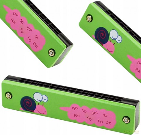 Zabawka drewniana HARMONIJKA 13x3x2 cm mix kolor - 1 szt NT0908