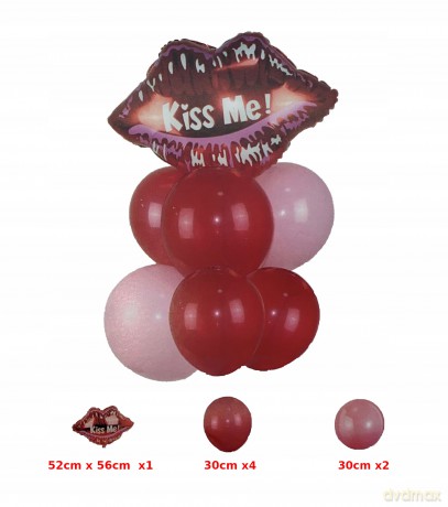 Zestaw balonów (usta Kiss Me, 6 gumowych) 61103