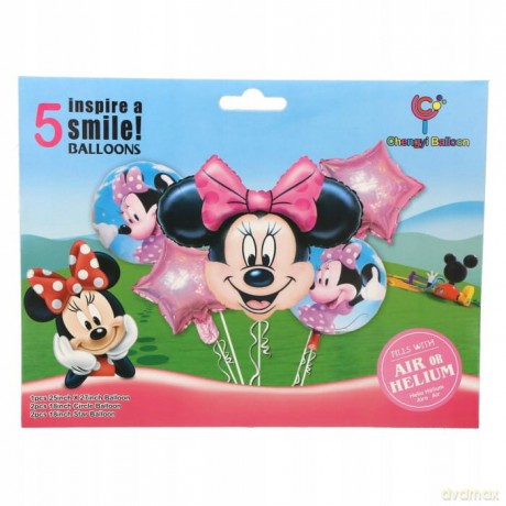 Zestaw balonów foliowych myszka minnie 5 szt