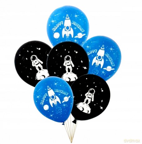 Zestaw balonów gumowych kosmos 6 szt 61090