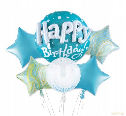 Zestaw balonów Happy Birthday 6el