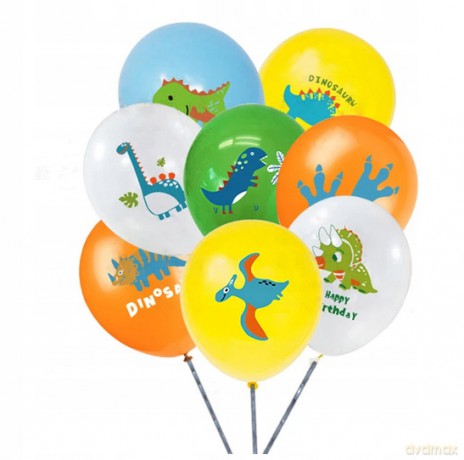 Zestaw balonów Happy Birthday dino 5el