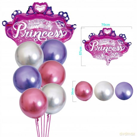 Zestaw balonów Princess (1 foliowy, 6 gumowych) FD0167