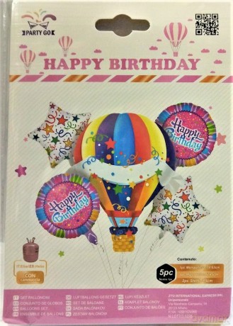 Zestaw balonów urodzinowych Happy Birthday (5 foliowych) FD0845
