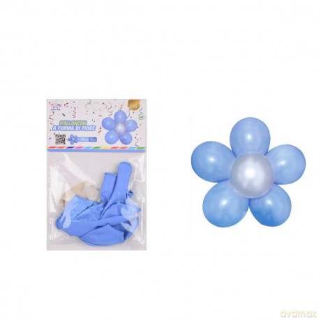 Zestaw balonów zrób to sam kwiatek niebieski 6 szt 50 cm FA0427
