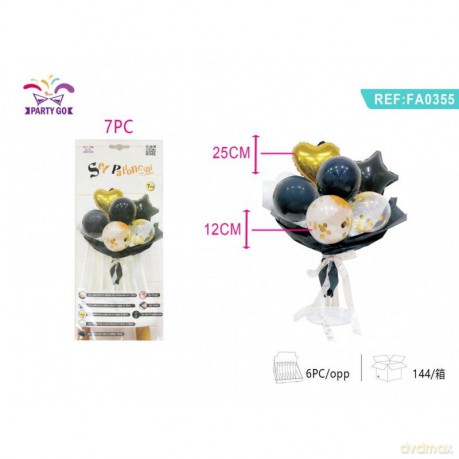 Zestaw zrób to sam black+gold (stojak+balony)