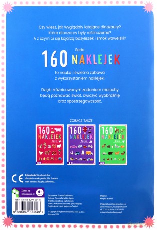 160 naklejek. Dinozaury i smoki - Zuzanna Pacholska-Rączka [KSIĄŻKA]