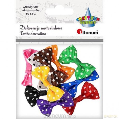 Aplikacje materiałowe kokardki 40x25mm 10 szt