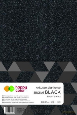 Arkusze piankowe brokat A4 black 5 szt.