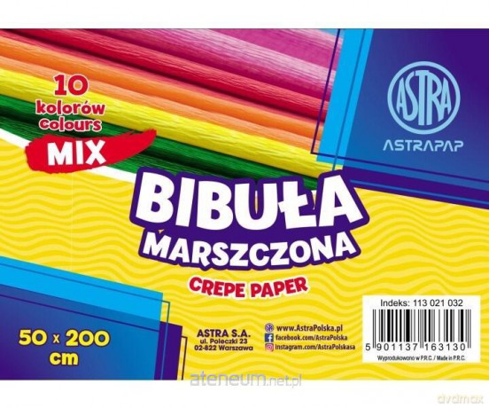 Bibuła marszczona 50x200 cm mix (10 szt)