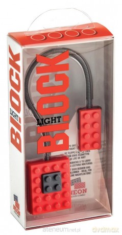 Block Light - lampka do książki NEON - czerwona