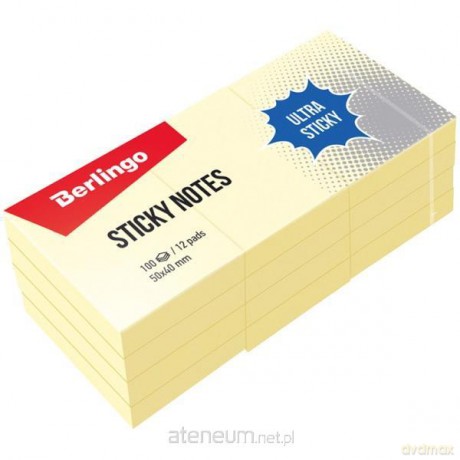 Bloczek samoprzylepny 50x40 żółty 12x100 kartek