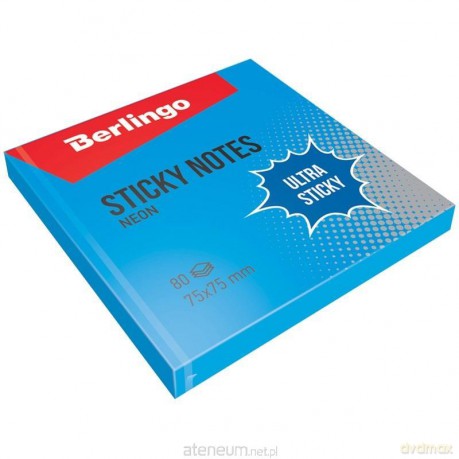 Bloczek samoprzylepny 75x75 niebieski 80K (12 szt)