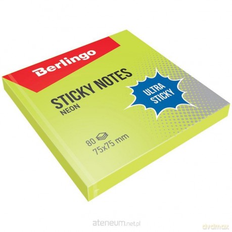 Bloczek samoprzylepny 75x75 zielony 80K (12 szt)