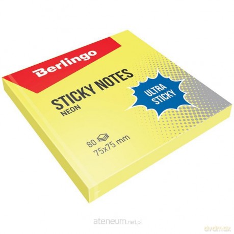 Bloczek samoprzylepny 75x75 żółty 80K (12 szt)