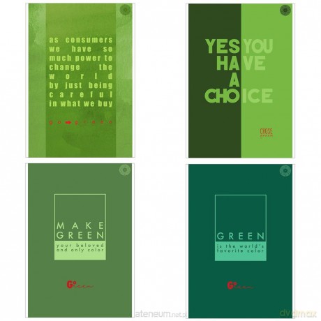 Blok notatnik A4/80K kratka Think Green (4 szt)