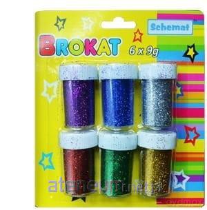 Brokat metaliczny 6 kolorów x 9g