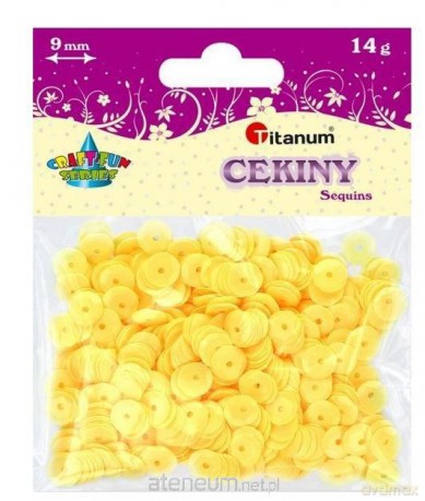Cekiny 9mm okrągłe pastelowe żółte