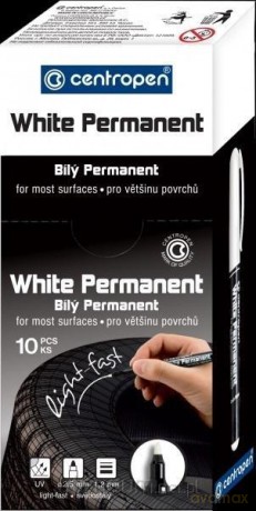 Cienki marker White Permanent 2686 biały (10 szt)