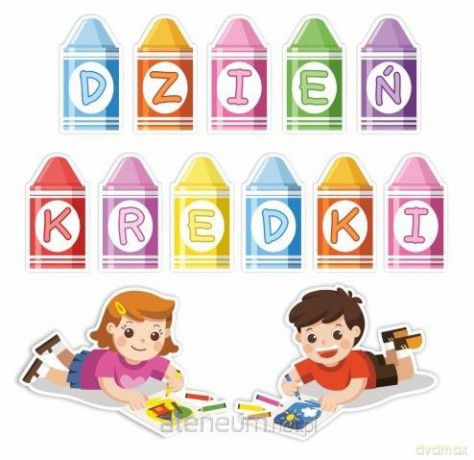 Dekoracje okienne dwustronne - Dzień Kredki 01 13 szt