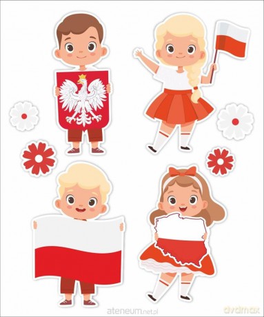 Dekoracje okienne dwustronne - Patriotyczne.. 02 8 szt