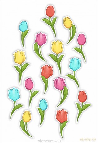 Dekoracje okienne dwustronne - Tulipany 02 16 szt