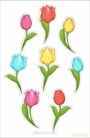 Dekoracje okienne dwustronne - Tulipany 02 8 szt