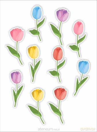 Dekoracje okienne dwustronne - Tulipany 03 10 szt