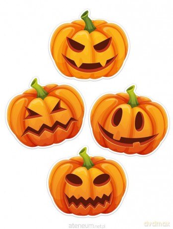 Dekoracje okienne Halloween - Dynie 4 szt