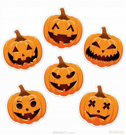Dekoracje okienne Halloween - Dynie małe 6 szt
