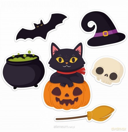 Dekoracje okienne Halloween zestaw 6 szt