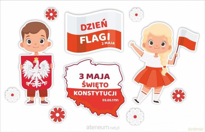 Dekoracje okienne patriotyczne - Dzień flagi 10 szt