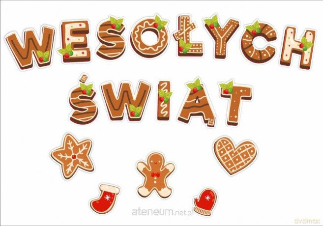 Dekoracje okienne świąteczne - Wesołych... 18 szt