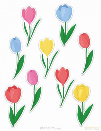 Dekoracje okienne wiosenne - Tulipany 01 9 szt