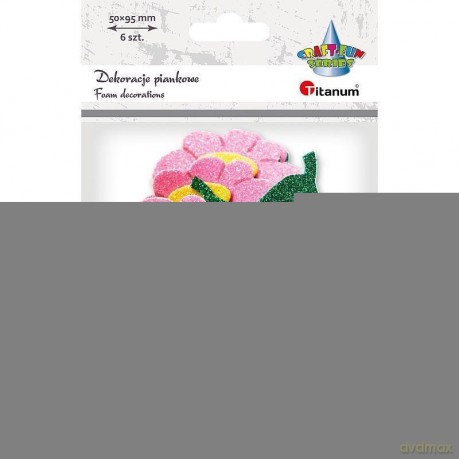 Dekoracje piankowe 3D kwiaty mix 6 szt
