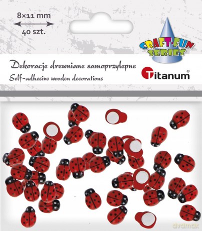 Dekoracje samoprzylepne 3D biedronki 8x11mm 40 szt